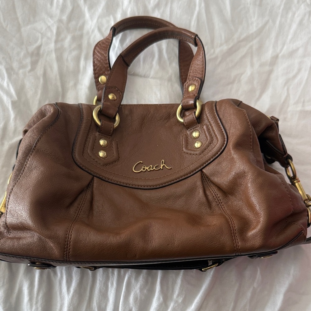 Coach Tan Leather Satchel Bag
